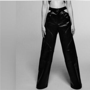 Zara wide leg leather pants